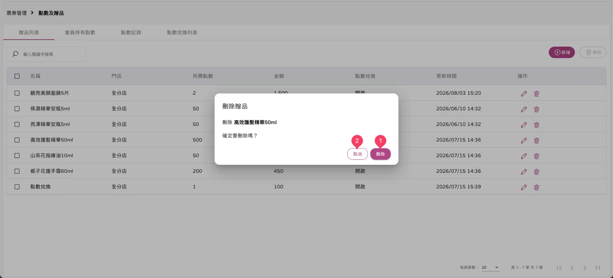 票券管理 - 點數及贈品-4
